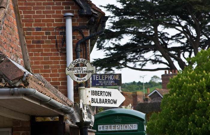 Dorset road sign Okeford Fitzpaine