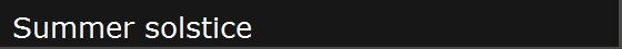 Summer solstice