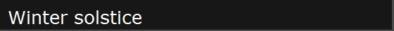Winter solstice